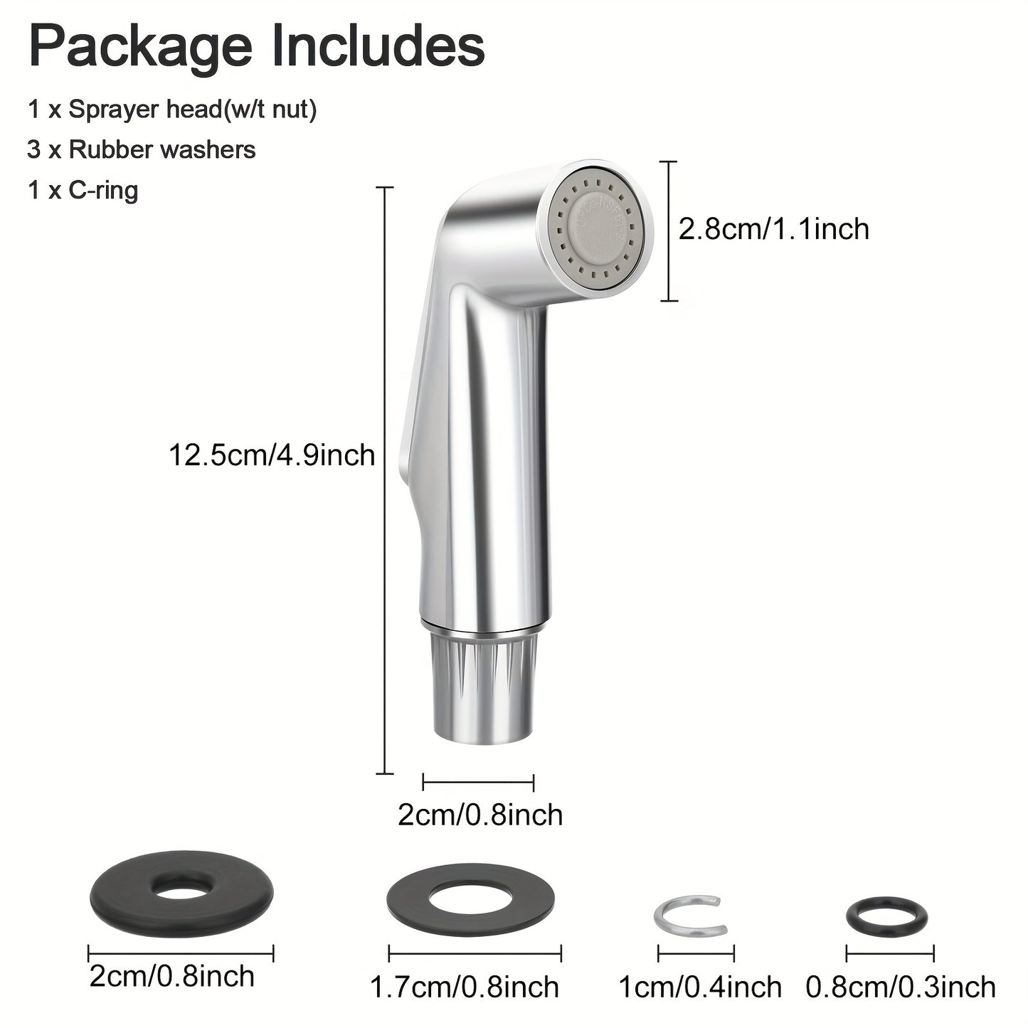 Kitchen Sink Side Sprayer Head, Universal Fit Pull Out Faucet Head, Replacement for Most Brand Spray Hoses, Quick Connect
