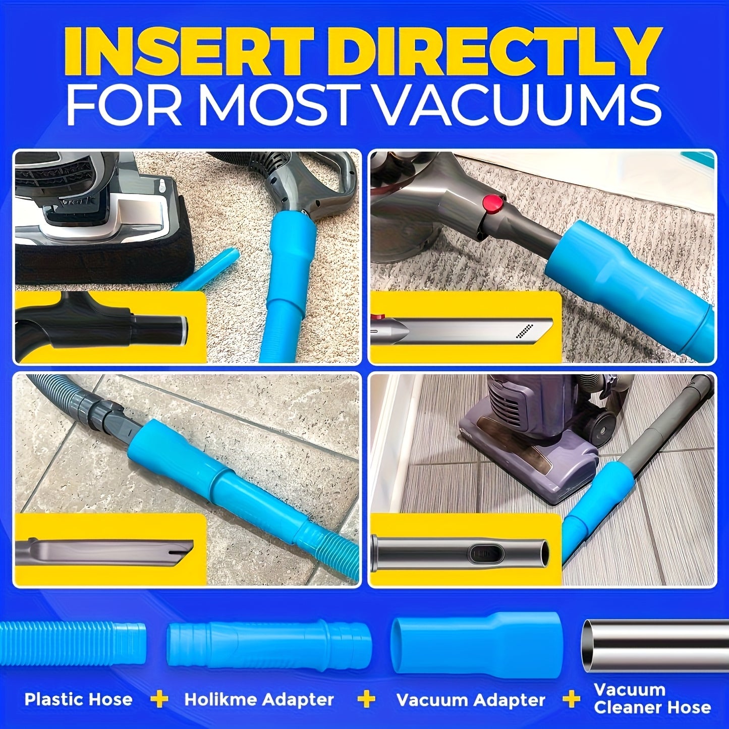 Dryer Vent Cleaning Kit, Dryer Lint Vacuum Cleaner Accessories and Flexible Dryer Lint Brush, Vacuum Hose Accessories, Vacuum Hose Brush Set