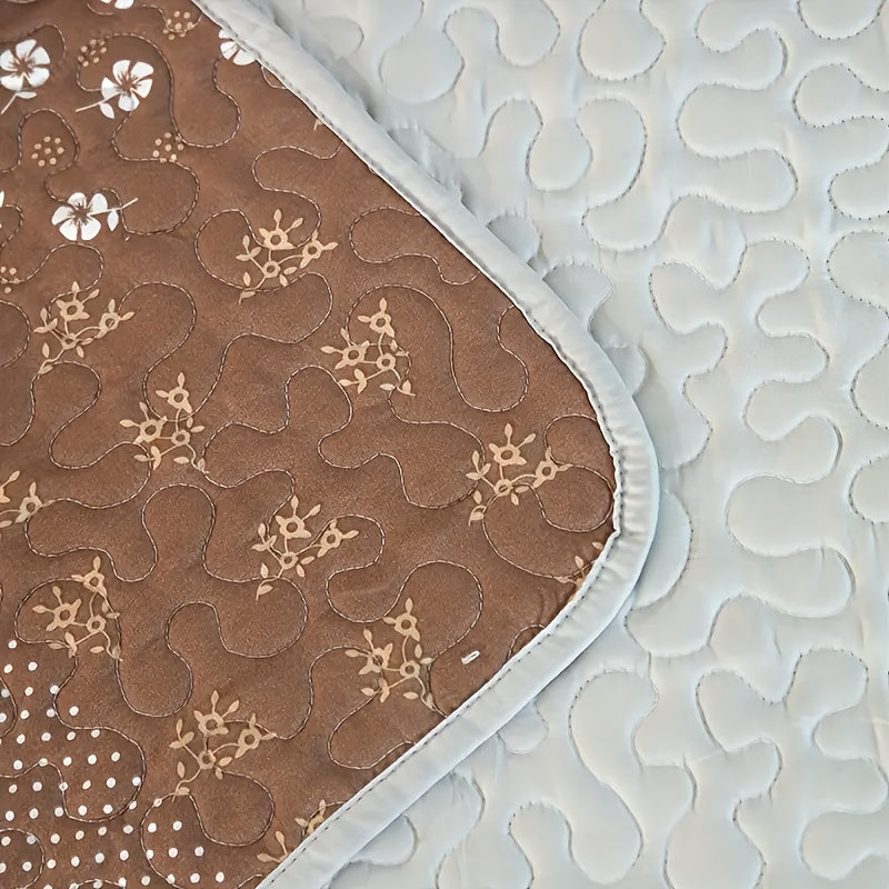 3pcs Patchwork Style Quilted Bedspread Set, Includes 1 Quilt and 2 Pillow Shams, Machine Washable, All-Season Comfort, Soft Breathable Bedroom Dorm Decor Bedding Set, 100% Polyester, Active Printing, Quilting Craftsmanship, 90g Fabric Weight