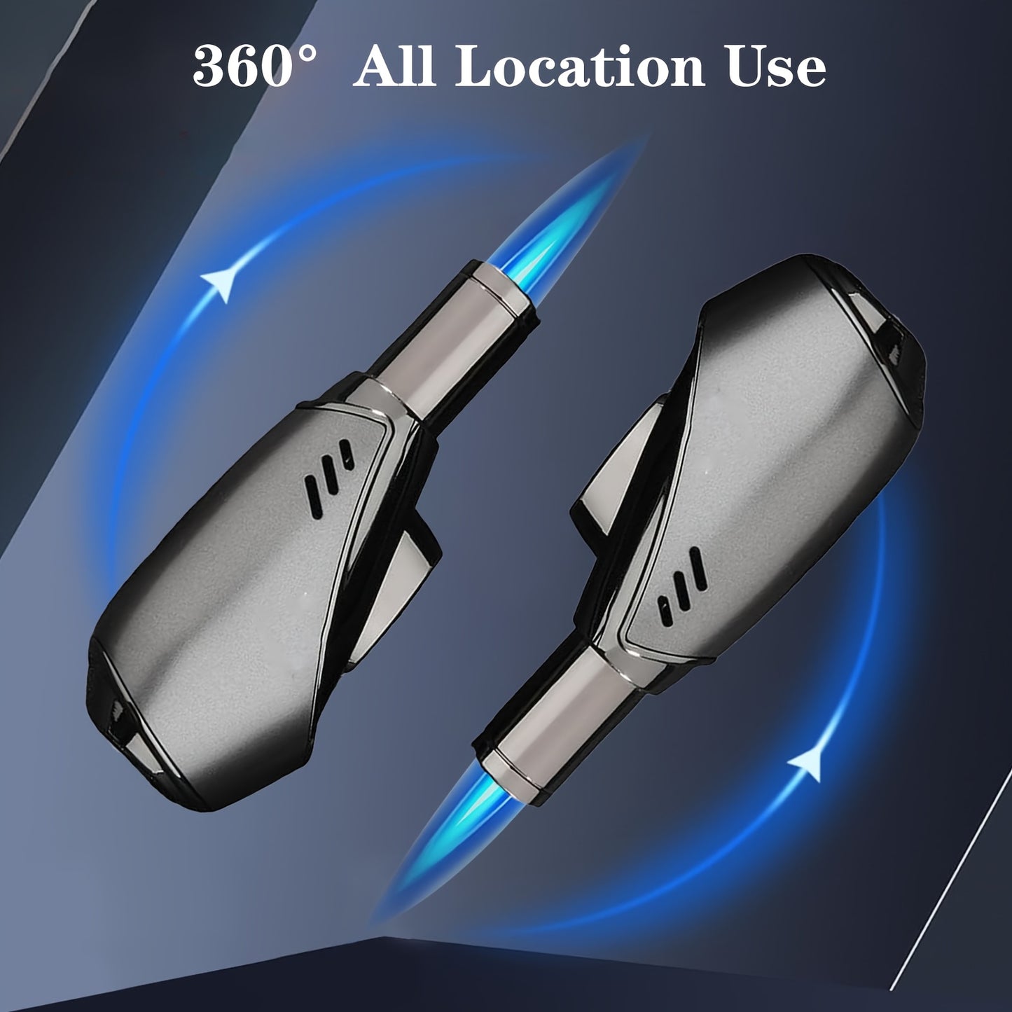 New Spray Gun Spray Butane Windproof Direct Spray Blue Flame Lighter, Flame Adjustment with Safety Lock for Cyclic Inflation, Suitable for Outdoor Barbecue, Cooking, Welding, Candles, Sawdust, Charcoal (gas Free), Best for Christmas, Perfect for Thanksgiv