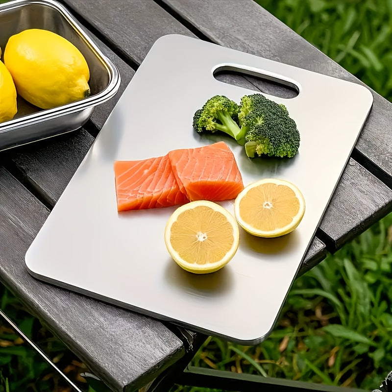 Titanium Cutting Board for Kitchen 14"x10" Large Double Sided | 100% Pure Titanium Metal Cutting Board | Durable Non-Porous Knife-Friendly Surface | Premium Kitchen Prep Board for Home & Professional Use