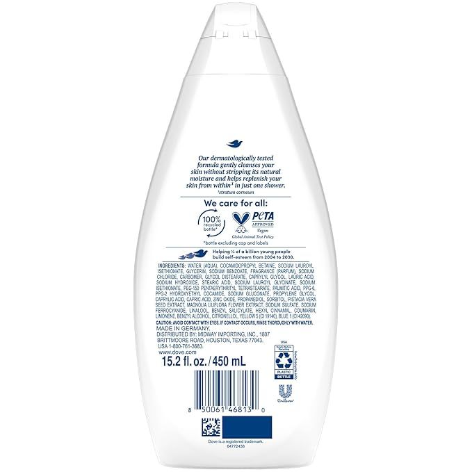3 Pack Dove Body Wash Gentle Pamper 450 ml 15.2 oz