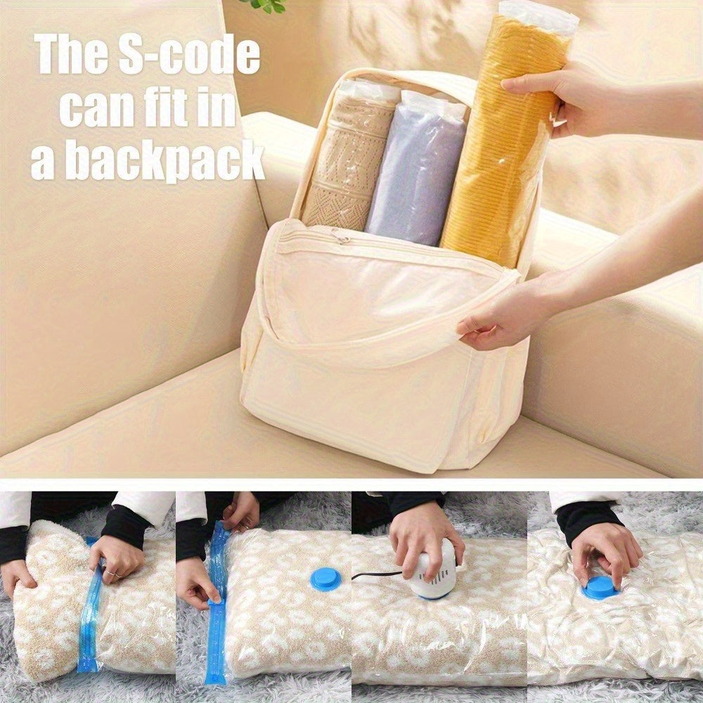 Vacuum Storage Bags 16 Pack with Electric Pump | Space Saver Compression Bags for Clothes Bedding Pillows Quilts Blankets | Travel Size Vacuum Seal Bags for Luggage Closet