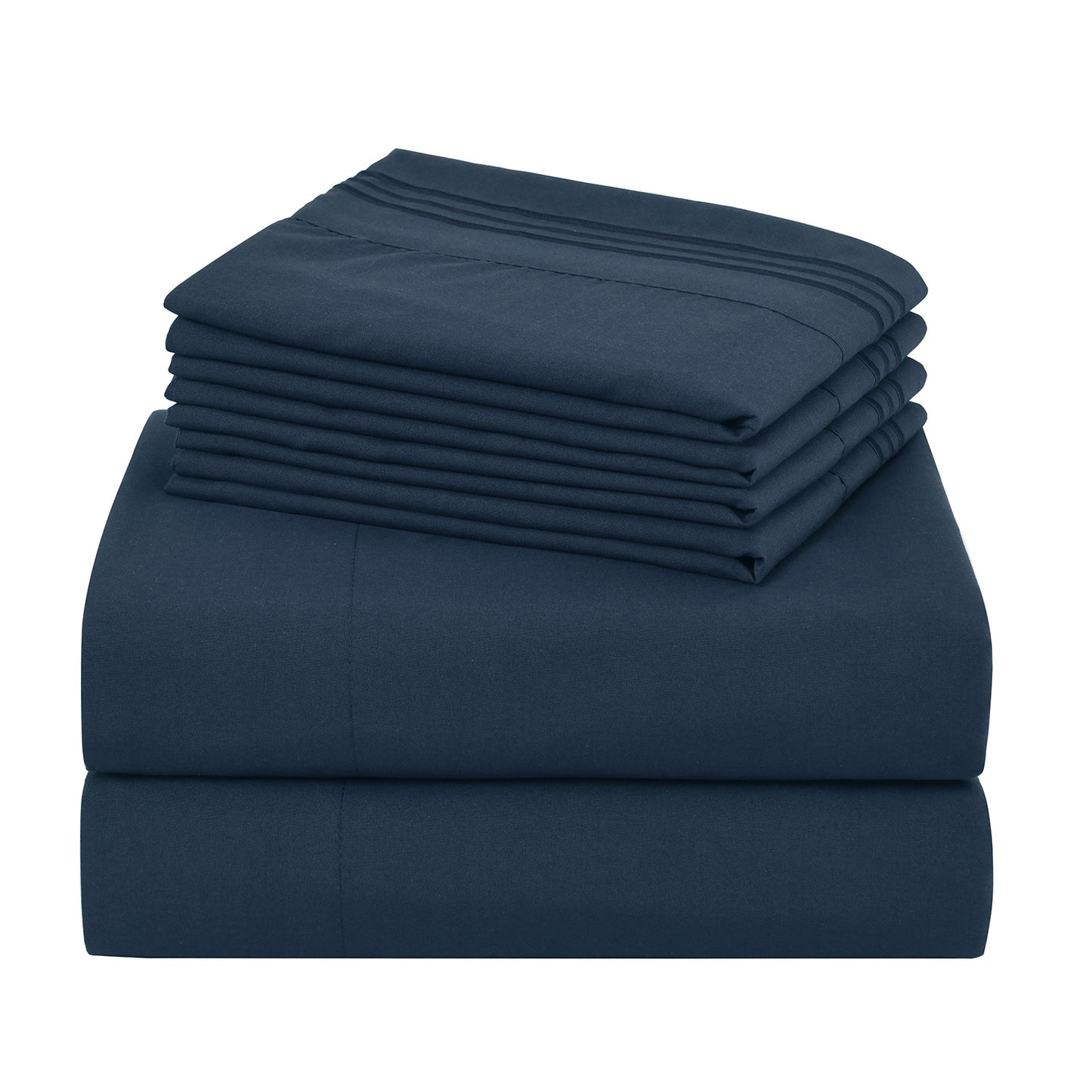 Hotel Grade 6 Piece Breathable Sheets Set 18" Deep Pockets - Easy Fit Twin Full Queen King Bed Sheets & Pillowcases, Microfiber, 100 GSM, All-Season Comfort, Machine Washable, Solid Color Bedding Accessories, Smooth Texture, Microfiber Fabric