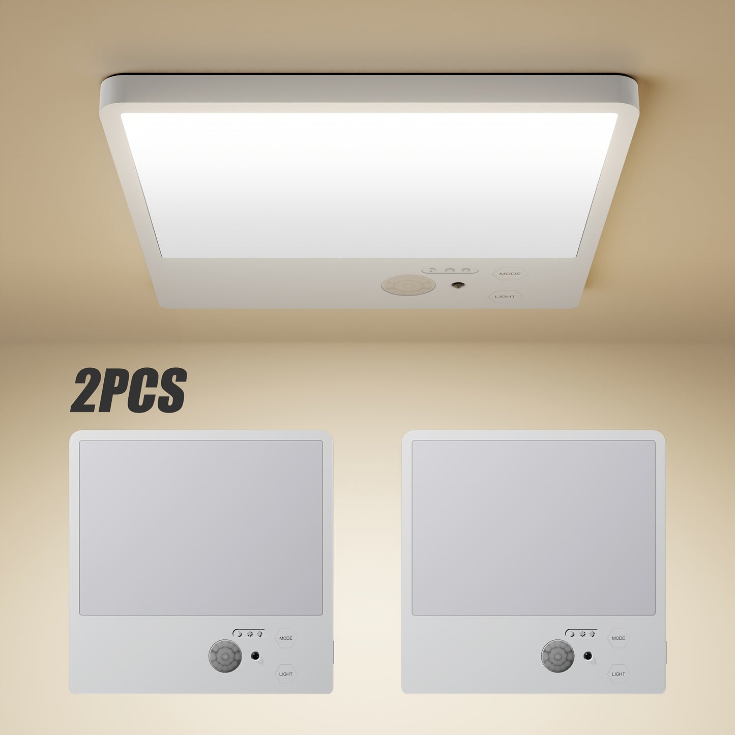 1/2pcs Rechargeable Ceiling Light, Motion Sensor Ceiling Light, Wireless LED Closet Light, Rechargeable Battery Powered, 3 Adjustable Color Temperatures, Remote Control, No Wiring Required for Bathroom, Staircase, Garage, Hallway, Kitchen, Pantry