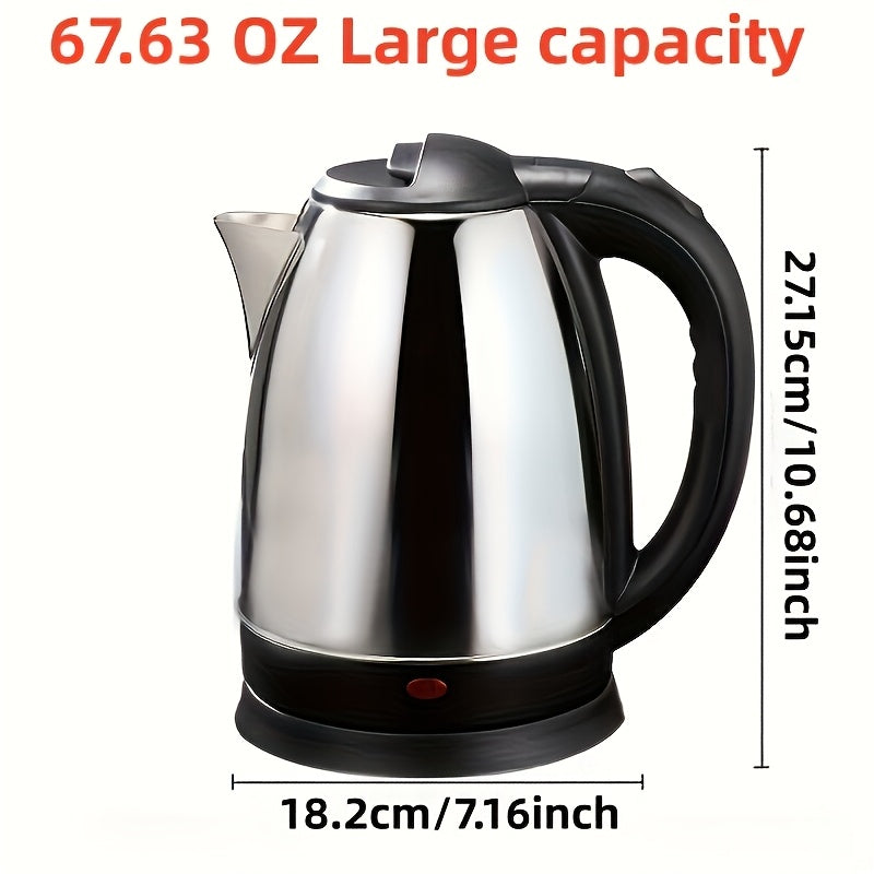 Stainless Steel Electric Kettle with Automatic Shut-Off, LED Indicator Light, Bpa-Free Double-Wall Design, Fast Boiling for Coffee And Tea, Back-To-School Gift, New Year Gift (2-Liter Large Capacity)