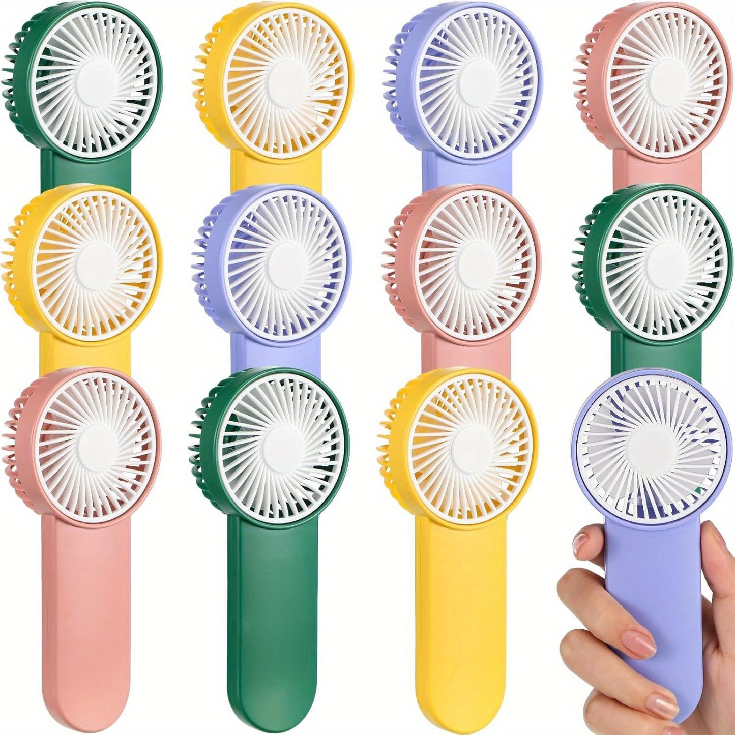 20pcs Mini Handheld Personal Fans (AA Not Included) For Travel, Camping, Indoor And Outdoor Use - Lightweight And Cool For Men And Women | Compact Fans | Durable Plastic Material, Portable Design, Convenient Button Control