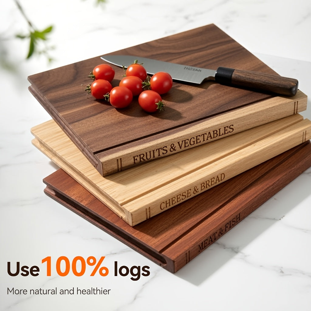 Wooden Cutting Boards for Kitchen, 3pcs Acacia Wood Cutting Board Set with Stand, Cutting Board That Looks Like Books for Vegetables, Cheese, Bread & Meat, Decorative Chopping Board Gift Set
