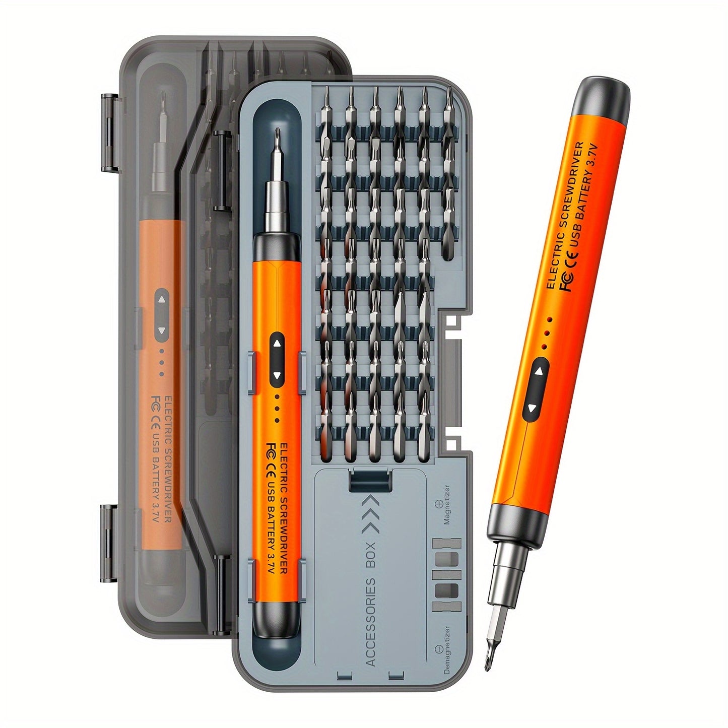 48 in 1 Cordless Electric Screwdriver Set, with 38 Magnetic Precision Bits, USB Rechargeable Lithium Battery, Precision Repair Tool Set for Phones, Laptops, Cameras, Watches, Computers