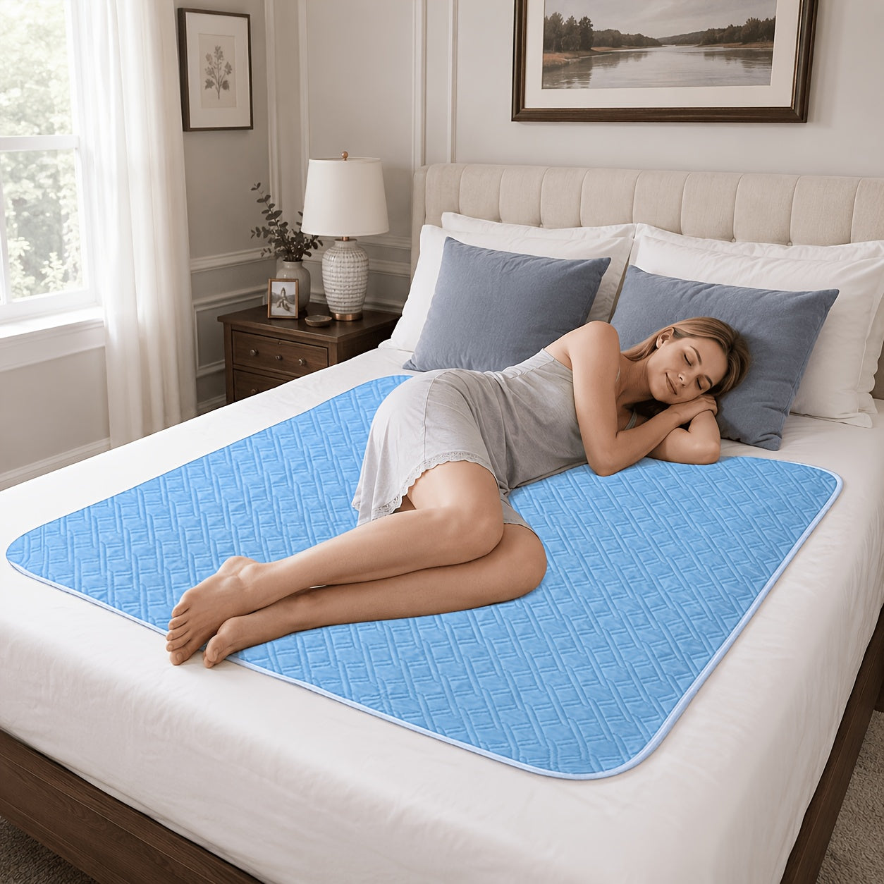 Washable Incontinence Pad Leak Proof Mattress Protector Reusable Cotton Bed Pad for Seniors Elderly Teens Menstruation Quilted Underpad Multiple Sizes