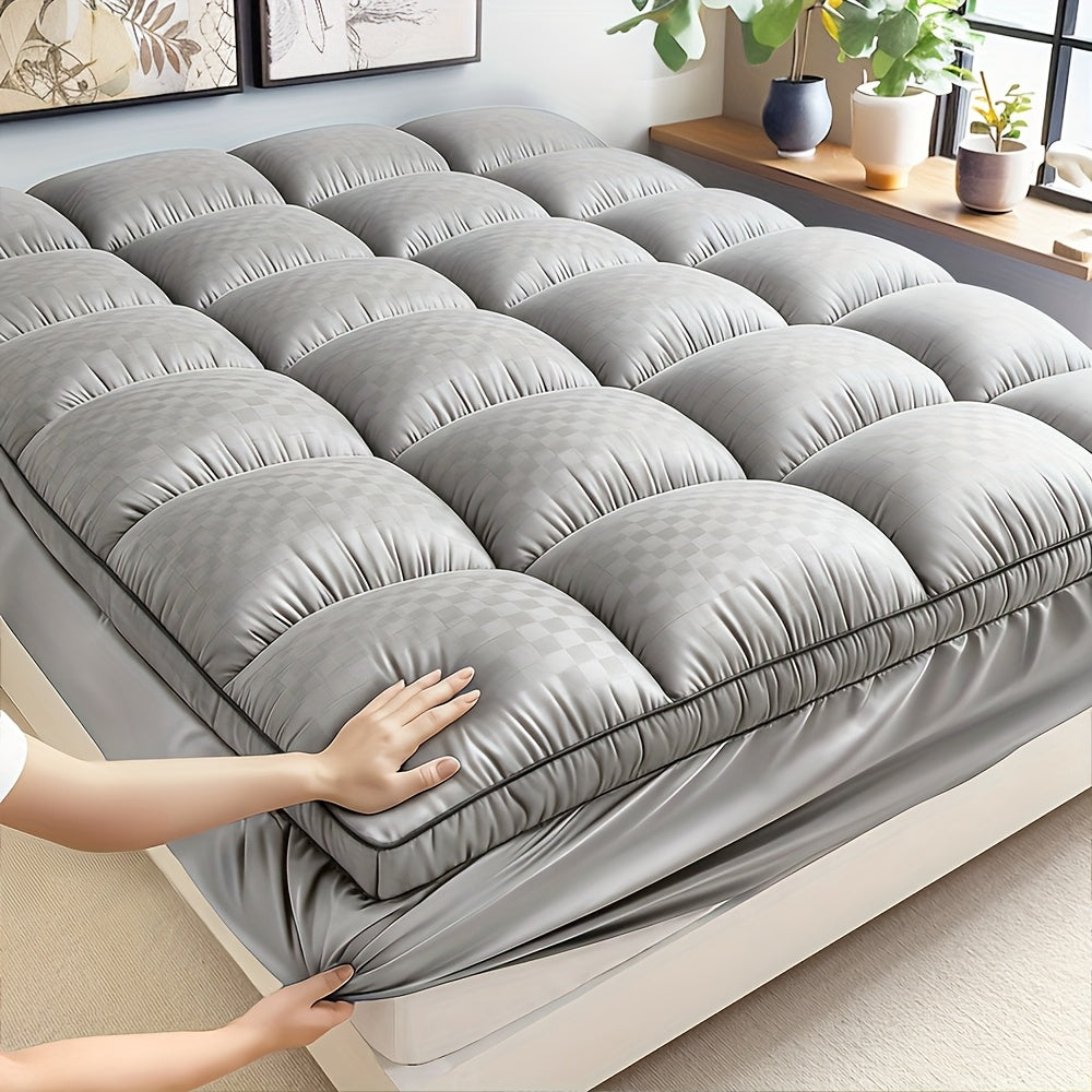 Mattress Topper, Mattress Pad, Pillow-top Mattress Cover, Quilted Fitted Mattress Protector, Top-stretch Fits 8-21 Inch Deep Pocket Cooling Model, 1000GSM Mattress Topper