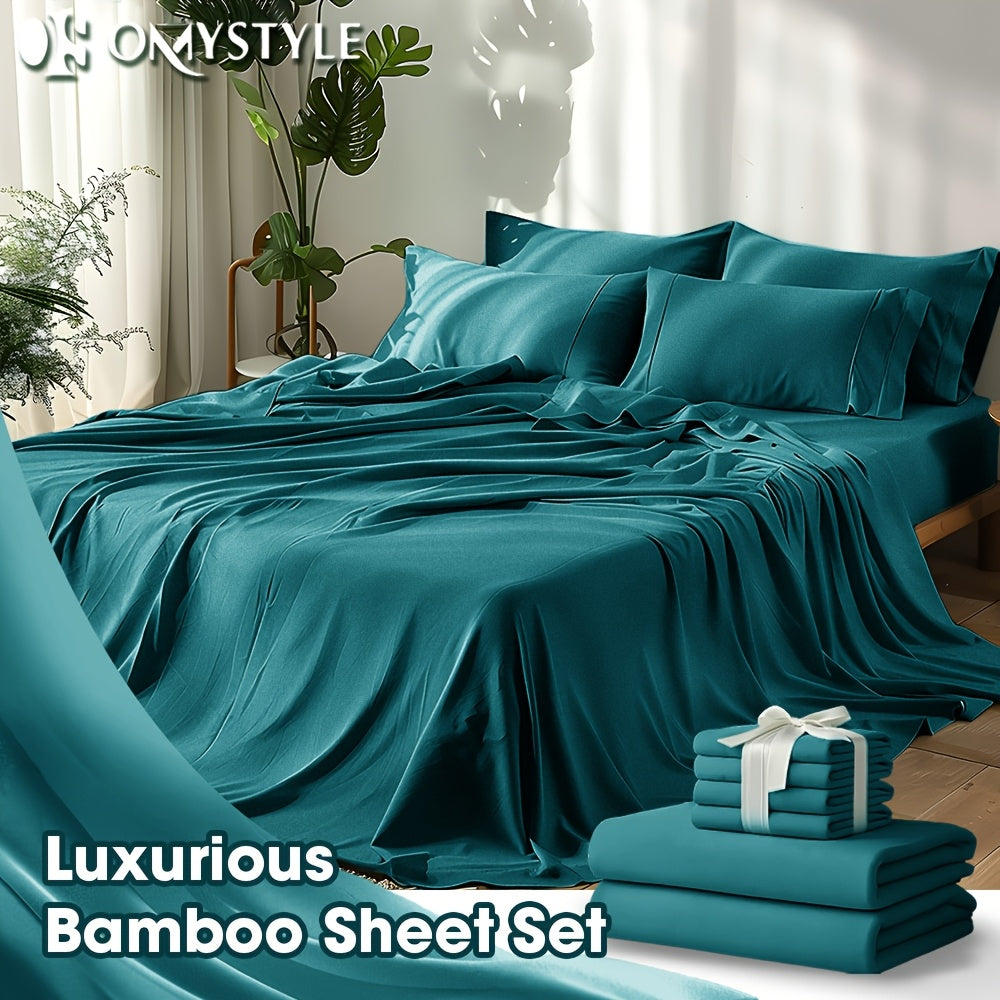 Premium 2000TC Cooling Sheet Set - Y Bamboo Bed Sheet Set - Ultra Soft Queen Size Sheet Set for Hot Sleepers, Light Beige-Friendly, 16 Inch Deep Pocket - Shrink, Fade Wrinkle Resistant