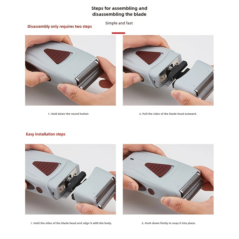 Andis Men'S USB Rechargeable Electric Shaver, Portable Dual-Head Razor with Stainless Steel Blades, Over 60 Minutes of Runtime, White And Gray Design, Beard Grooming Tool, Travel-Friendly Shaver | Stylish Electric Razor | Durable Shaving Device