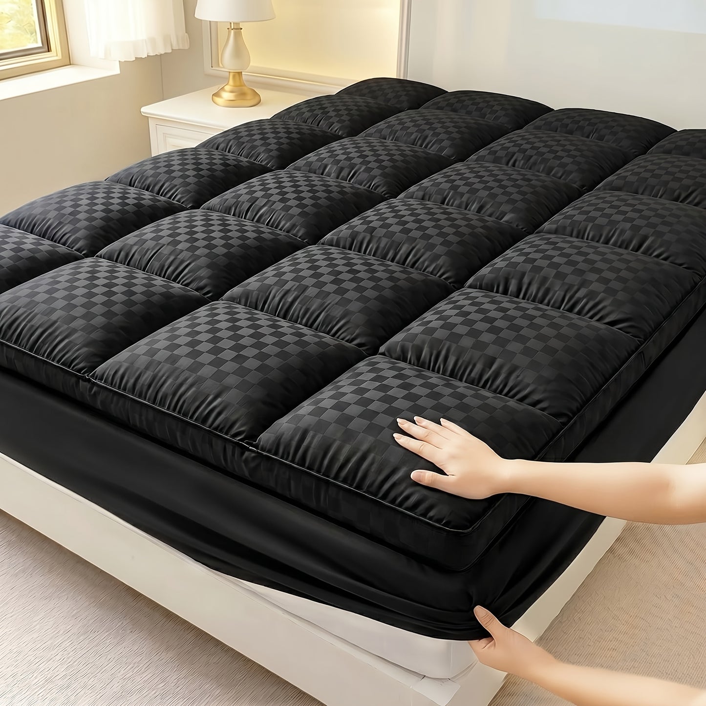 Cool Mattress Protector, Mattress Cover, Quilting Elasticity Stretchable from 8 to 21 Inches Deep Pockets Mattress Pad for Bed, Cool Bedding, The Comfort of The Bedroom, Quilted Design, Closely Fit, Machine-Washable Mattress Protector
