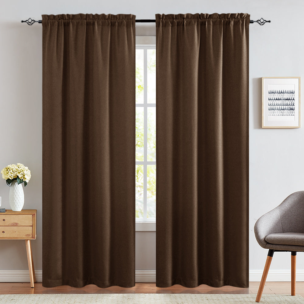 2 Panels 80% Blackout Curtains for Bedroom Living Room Thermal Insulated Textured Window Kitchen Bathroom Privacy Panels 2.5" Rod Pocket Drapery