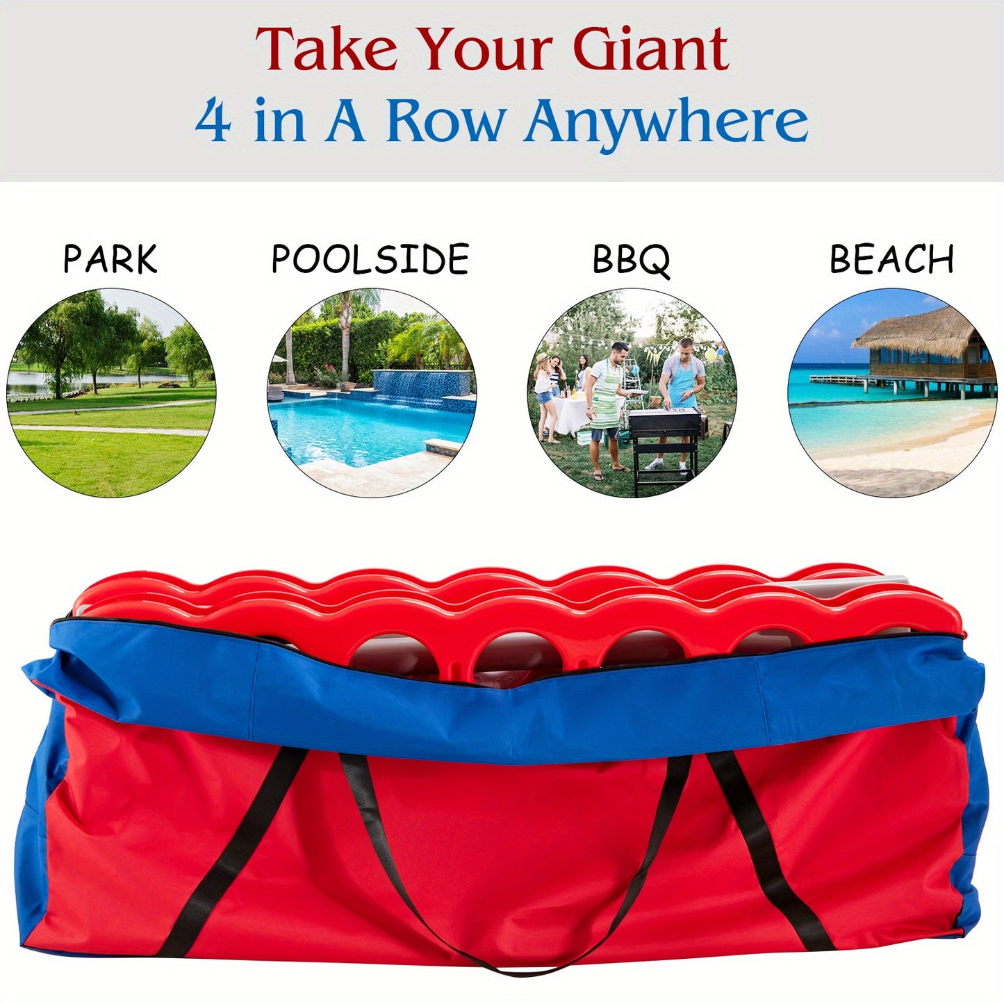 LIFEZEAL 4 in A Row Storage Bag Carrying Bag for Jumbo 4-To-Score Game Set Solely Bag