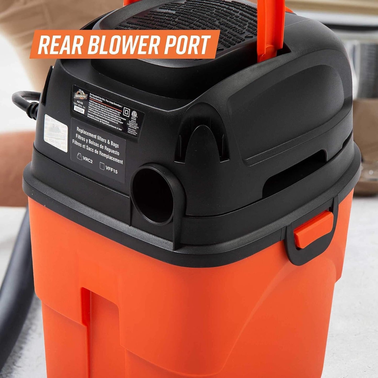1.5-Gallon 2 Peak HP Portable Wet/ Dry Vacuum Cleaner Shop Vac, Easily Converts to Blower, Ideal for Car Interiors