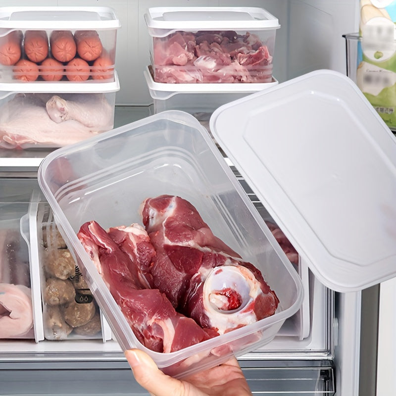 4pcs 42-Ounce Stackable Refrigerator Storage Container with Lid-Bpa Pp-Free, Suitable for Meat, Fruits And Vegetables-Necessary Kitchen Finishing Food Storage Container with Lid Refrigerator Finisher And Container