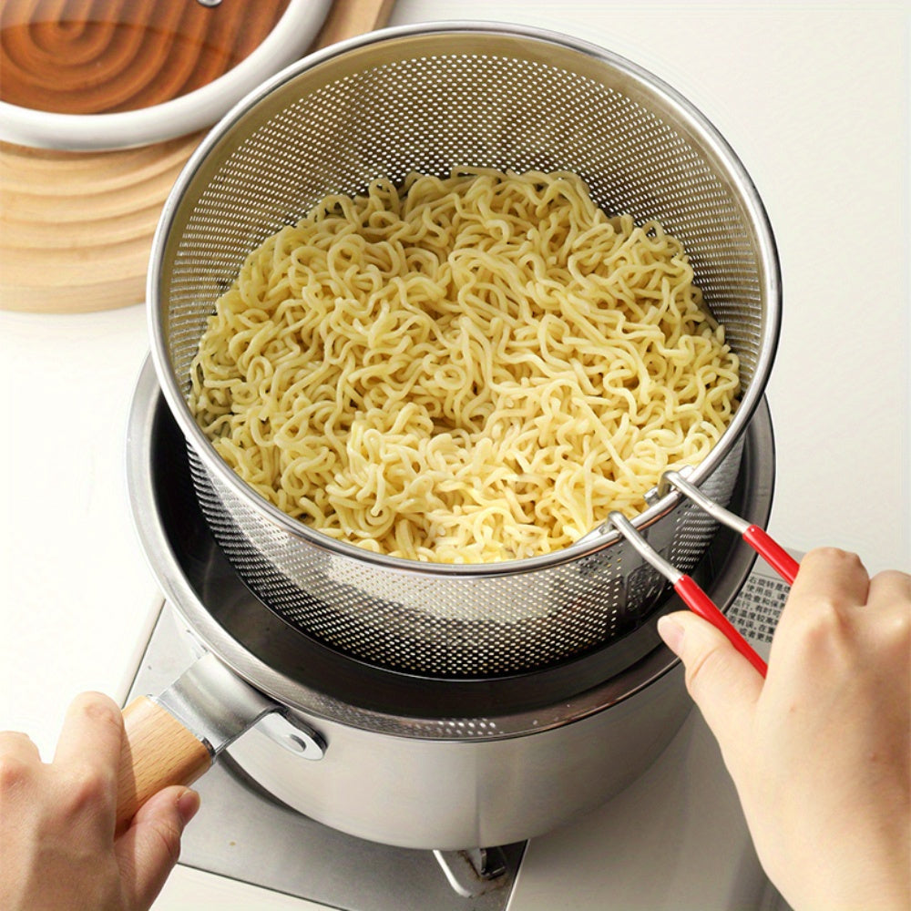 Versatile Cookware Set Made of Stainless Steel, Featuring a Frying Basket And a Glass Lid - Includes Non-Stick Options, Deep Fryer, Noodle Pot, Ricotta Pot