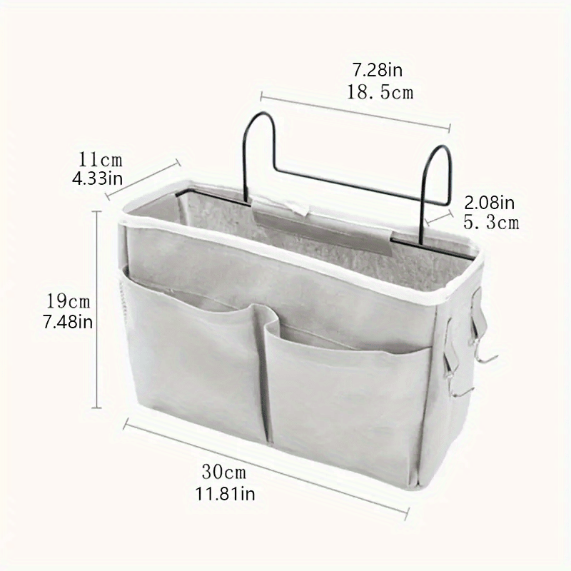 2Pack Bedside Organizer, Hanging Storage Solution for Dormitory Beds, Bunk Beds, And Hospital Bed Rails, Ideal for Holding Magazines, Books, Phones, Kettles, And Glasses, Shelf Baskets
