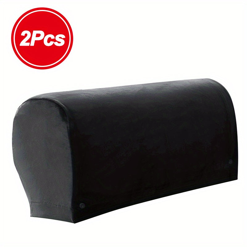 2pcs/ Set Stretch Armrest Covers Spandex Arm Covers for Chairs Couch Sofa Elastic Plaid Pattern Armchair Slipcovers for Living Room Home Decor Stretch Armrest Covers Velvet Arm Covers for Chairs Couch Sofa Armchair Slipcovers for Recliner Sofa