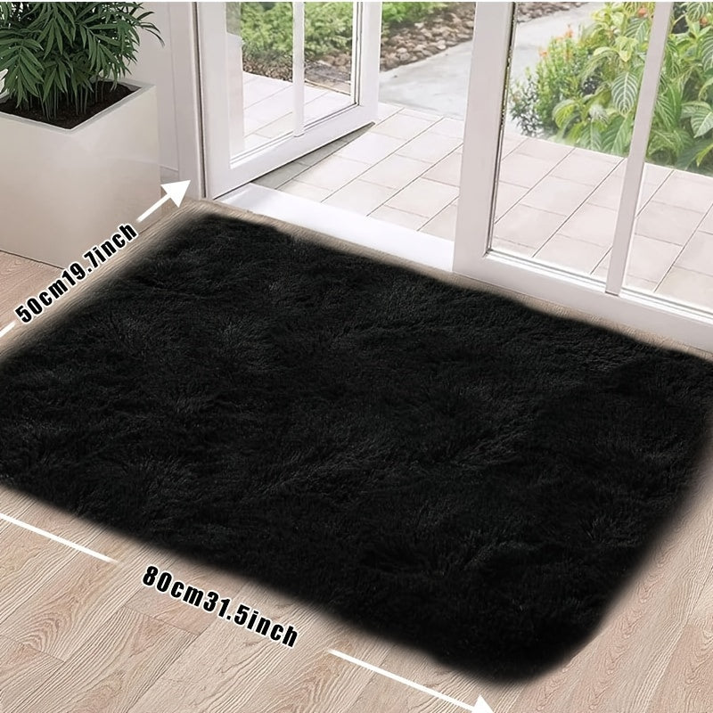 1pc Cozy Tie-Dye Plush Mat – Soft, Absorbent, Non-Slip,, Perfect for Living Room & Bedroom Décor, Modern Luxury Home Accent, Machine Washable Polyester Material, Rugs for Living Room