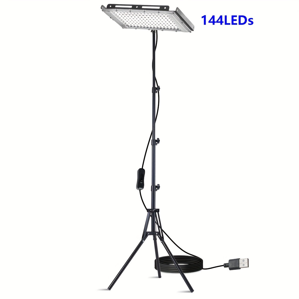 Construction Site Lighting, Large Illumination Range, Very Bright 6000K, DC 5V, USB Plug, with Bracket, Freely Adjust The Height And Angle Of The Lamp Body, Suitable for Lighting In Construction Sites, Offices, Workshops, Barns, Markets, Etc