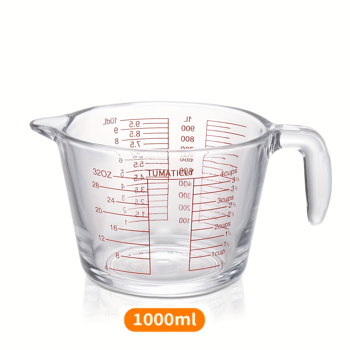 1/3pcs Glass Measuring Cups, 11.83oz + 16.91oz + 33.81oz Transparent, Human Handle Design, Tempered Glass, Dishwasher, Freezer, Microwave And Preheat Oven Safe