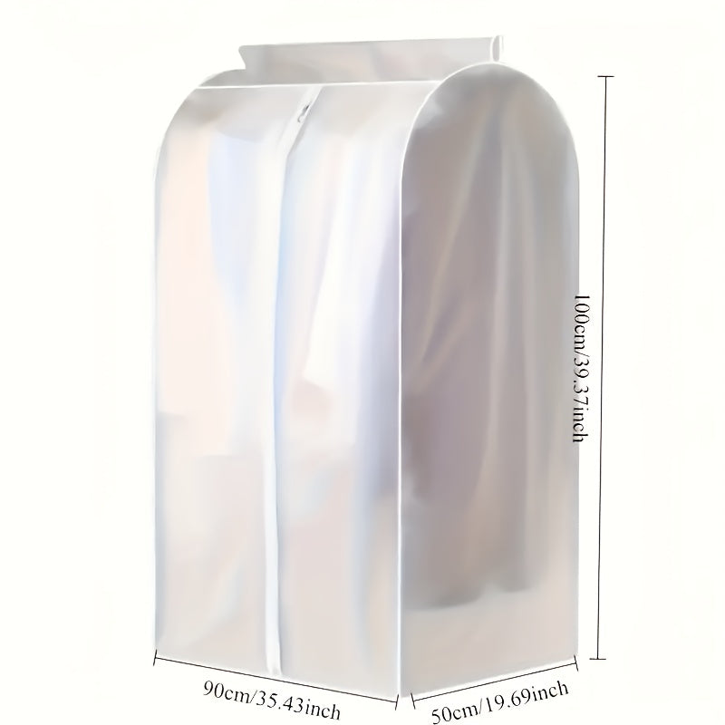 Premium Translucent Three-Dimensional PEVA Waterproof And, Office Suit Set Clothes Dust Cover, Hanging Clothes Bag, Suitable for Coat, Dress And Other Storage, Thickened And Washable