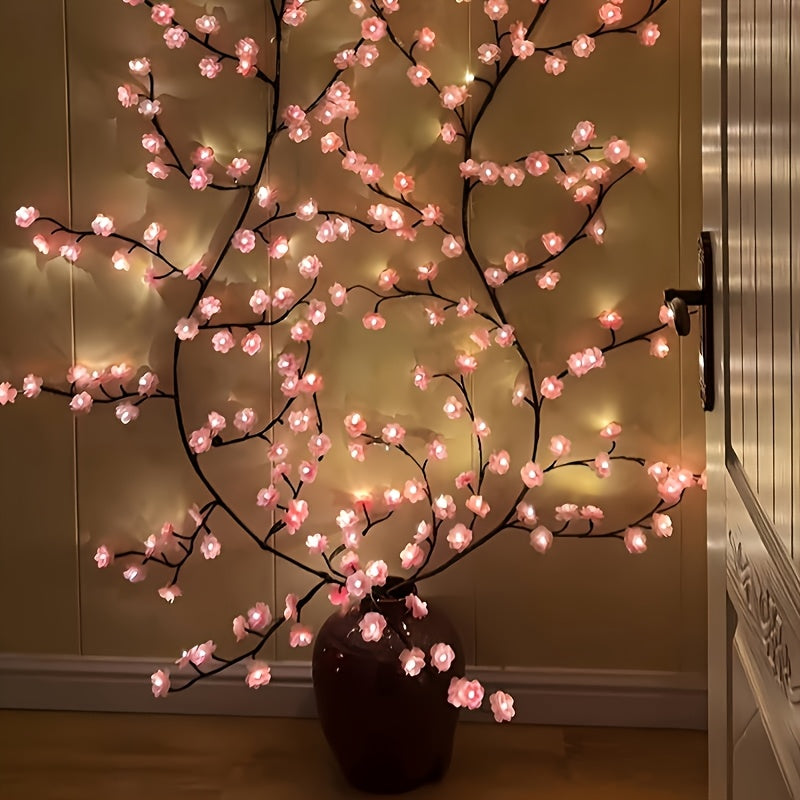 1pc Cherry Blossom Tree Light, Artificial Cherry Blossom Bedroom Decorative Light, Suitable for Parties, Restaurants, Proms, Wall Decorations, Weddings, Holiday Novelty Lighting, Christmas, Home Atmosphere Light