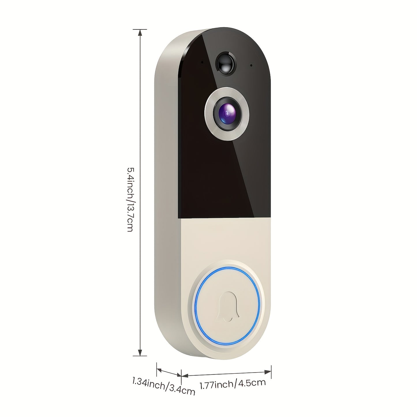 1440P Wireless Smart Doorbell, Wifi Camera, Night Vision Function, Artificial Intelligence Snapshot, Rechargeable Battery, Photo And Video Taking, Two-Way Intercom, Local Storage