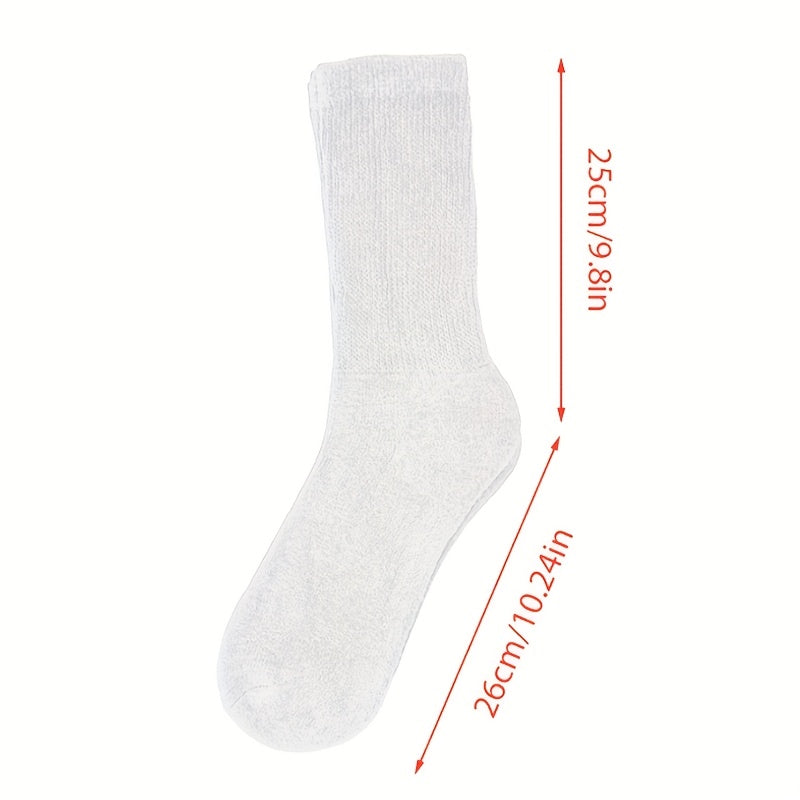 12 Pairs of Cotton Diabetic Non-Binding Neuropathy Crew Socks (Multi Colors)