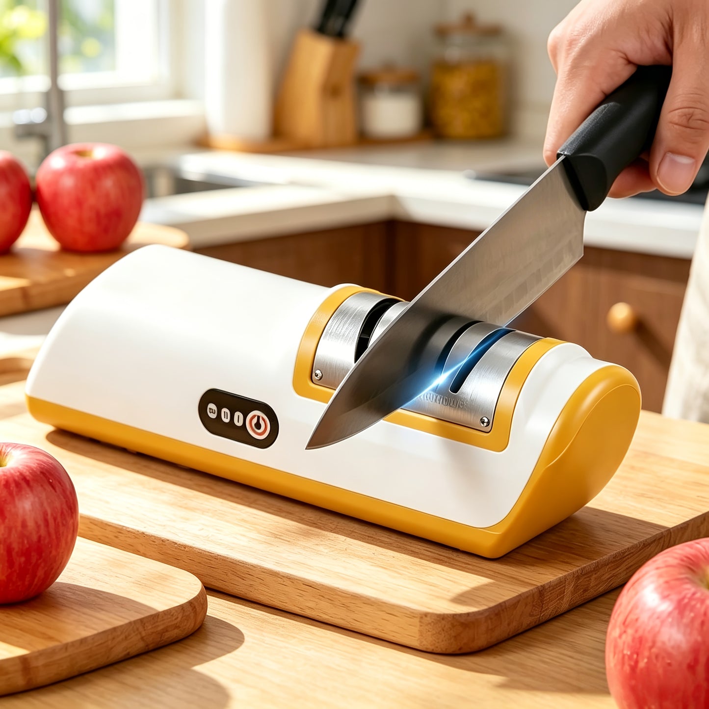Professional USB Rechargeable Electric Knife Sharpener, Suitable for Multiple Scenarios, Can Be Used for Kitchen Tool Grinding and Polishing, Suitable for Chef Knives, Fruit Knives and Other Knives