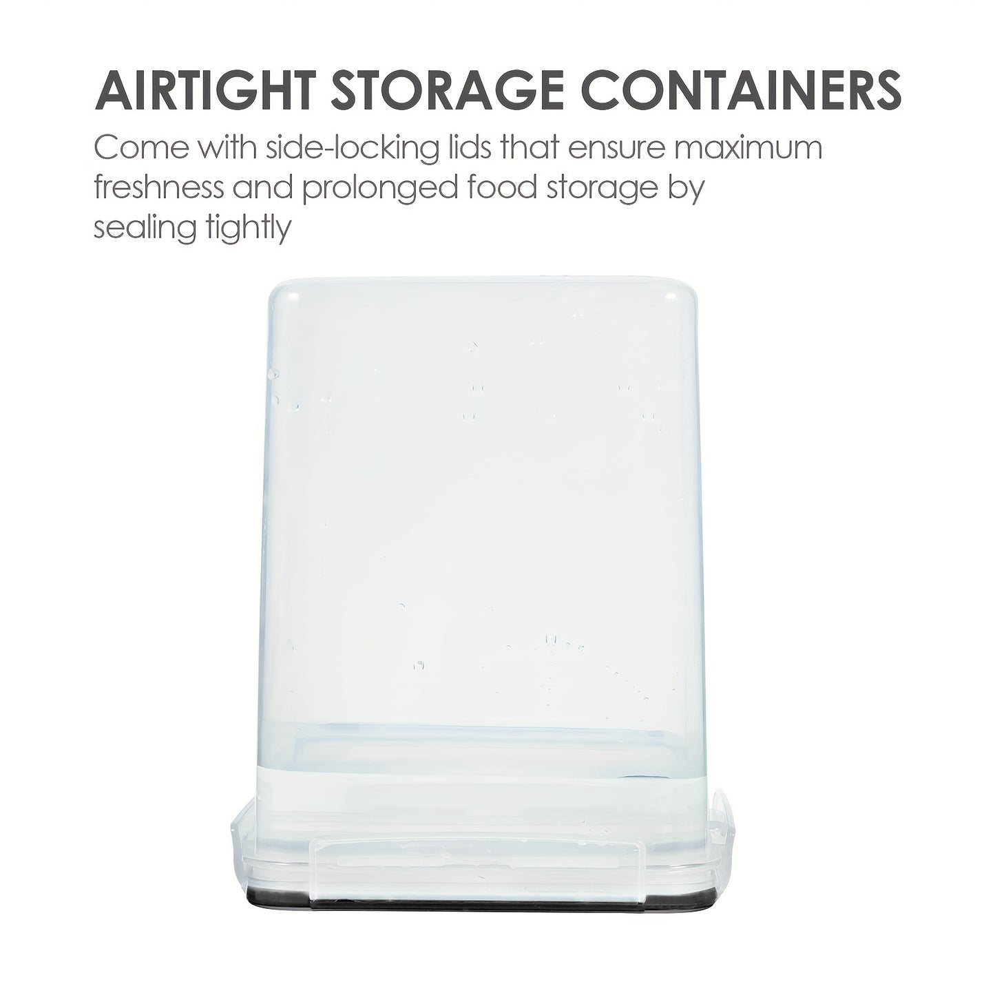 4pcs Large Food Storage Containers, BPA Free Plastic Airtight Canisters for Flour, Sugar, Baking Supplies, Rice with Lids, Black
