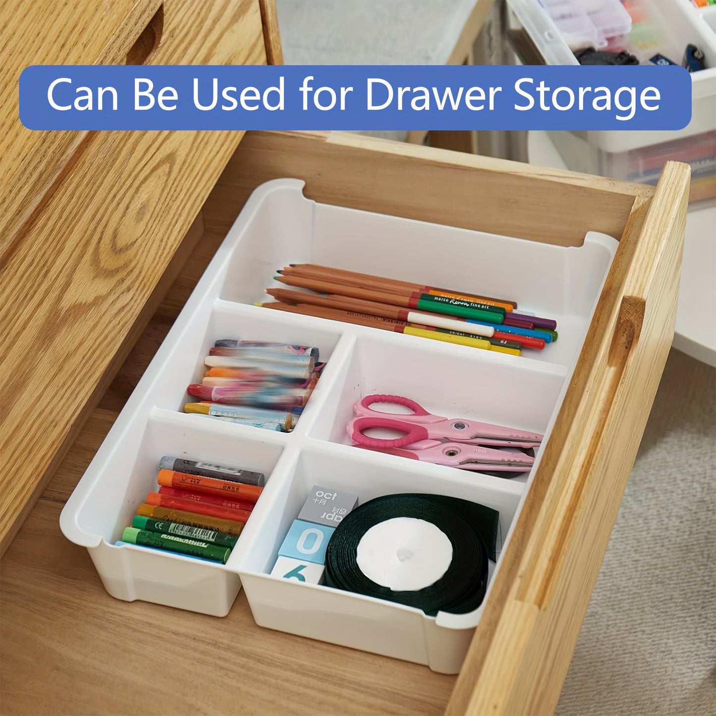 2pcs Portable Plastic Storage Boxes, Transparent Storage Bins with Detachable Tray, Perfect for Organizing Office Materials, Sewing Items, And Bathroom Essentials, Spacious Classroom Organization And Storage Containers