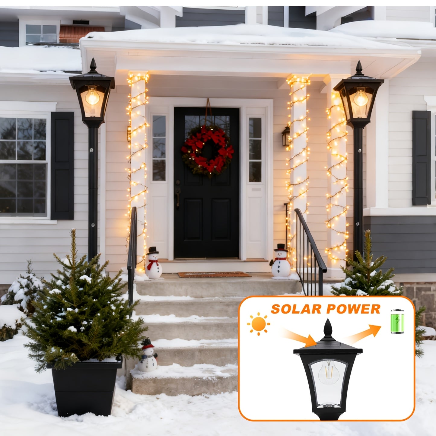 Solar Post Light, Warm White Light, Suitable for Outdoor Garden Decoration, 1pc IP44 Solar Pathway Light with Path Lighting and Festive Landscape Design - Perfect for Christmas and New Year Festive Atmosphere (60LM)