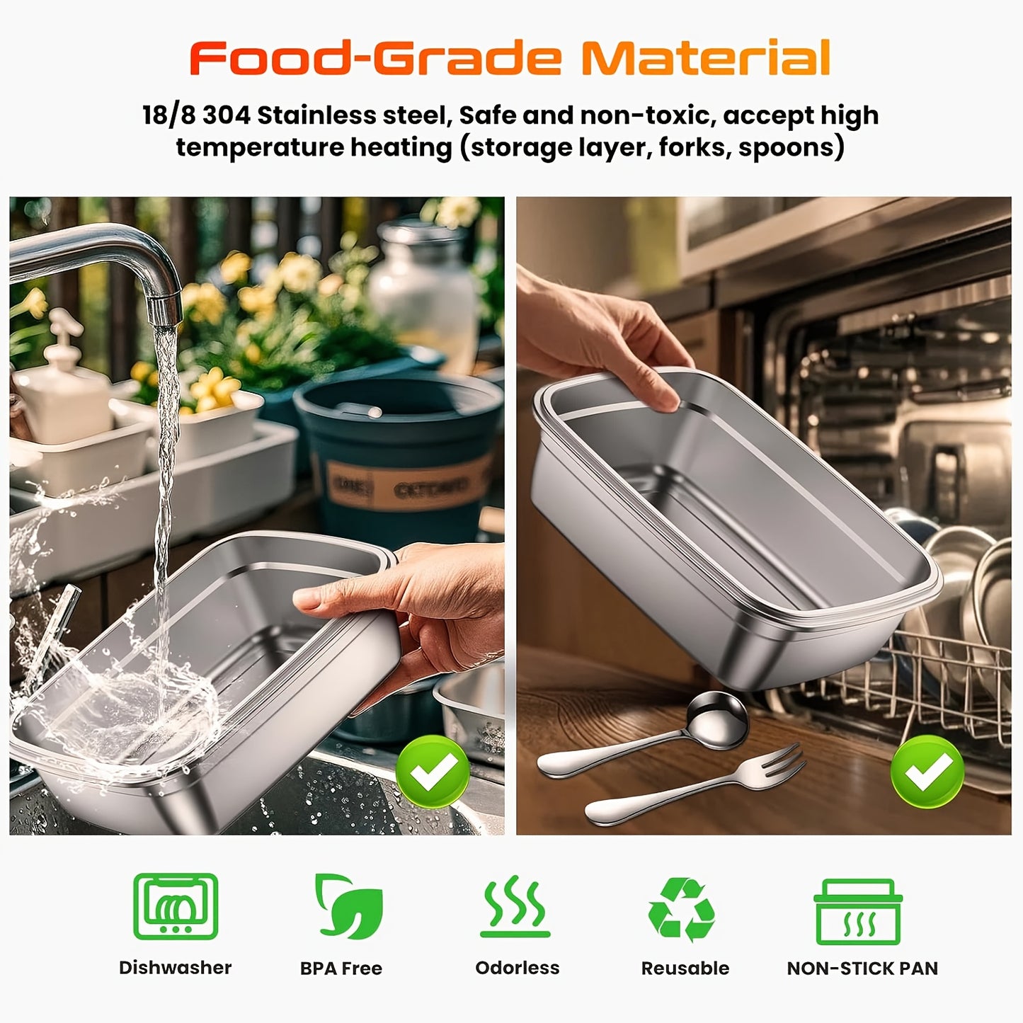 Wireless Insulated Lunch Box - Built-In 8000Mah Battery, 60W Heating Lunch Box 33.81oz Stainless Steel Portable Food Heater, Can Be Used As A Power Bank to Charge Mobile Phones, Suitable for Travel, Cars, Truck Drivers, Office Workers Lunch Box