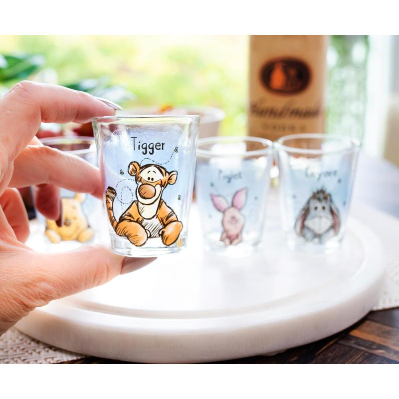 Disney Winnie The Pooh Character Portraits 2-Ounce Mini Shot Glasses | Set of 4