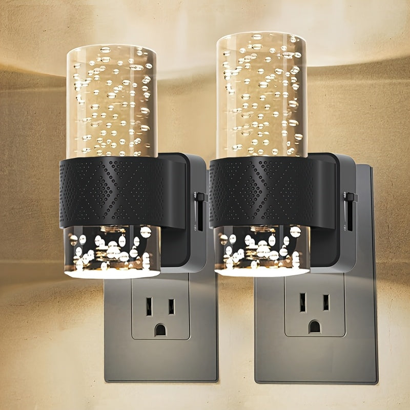 Night Lights Plug Into Wall, LED Night Light Plug In, 3000K Dimmable Night Lights With Adjustable Brightness, Modern Automatic Plug In Night Light With Light Sensor For Hallway Bedroom, 2 Pack