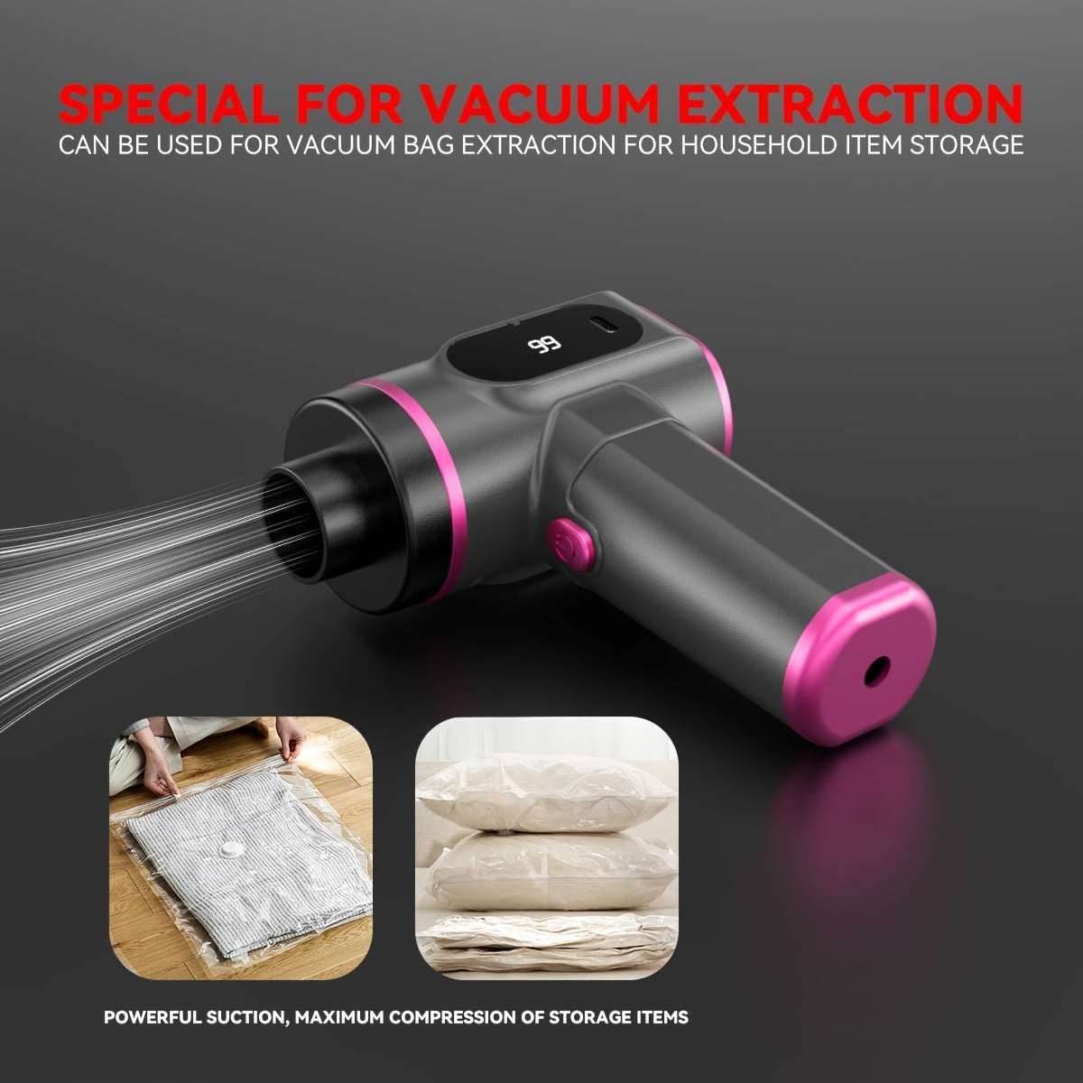 Upgraded Wireless Handheld Vacuum Cleaner with Suction And Blowing Functions, 6Kpa Whirlwind Style Powerful Vacuum Cleaner, USB Charging, Suitable for Cleaning And Grooming Pet Hair At Home, In Cars, In Offices, And On Car Seats, Quiet And Low-noiser