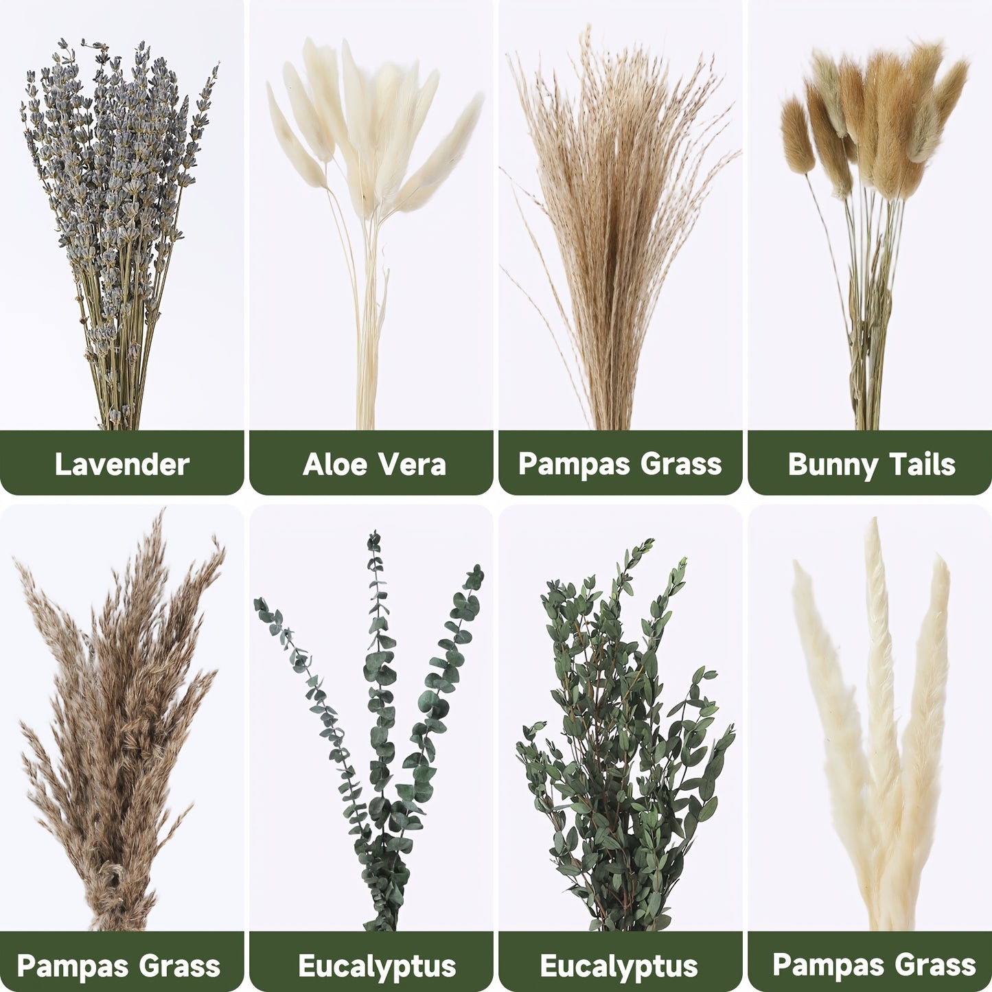 Boho Pampas Grass Dried Flower Arrangement – Lavender Eucalyptus Bouquet with Gemstone Accents for Home Decor, Rustic Wedding Centerpiece & Bohemian Bedroom Vase Filler