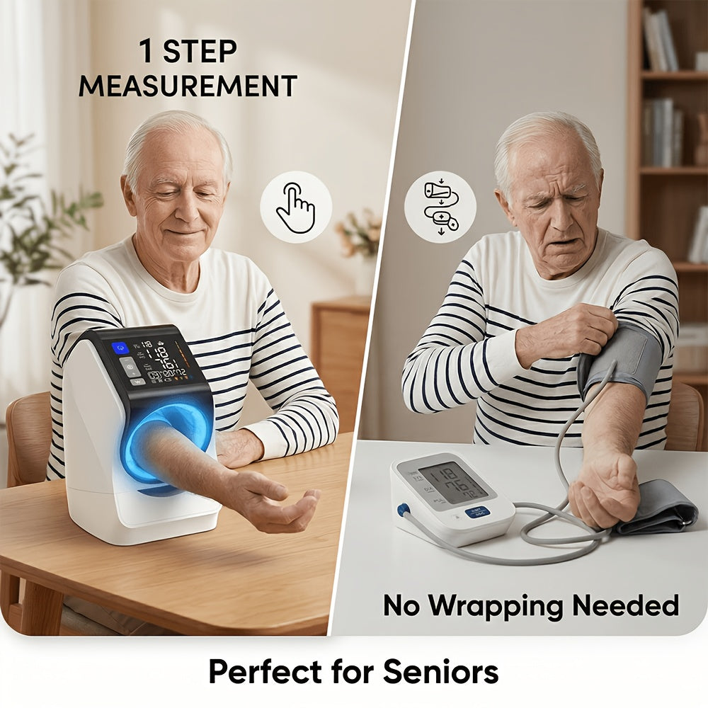 3-in-1 Blood Pressure Monitor for Home Use, Upper Arm Cuff (8.7-17 Inch), Large Display, 2-4 User Memory (Up to 199 Readings Each), Automatic Digital BP Machine - Basic/ Large Screen/ Cuff-Free