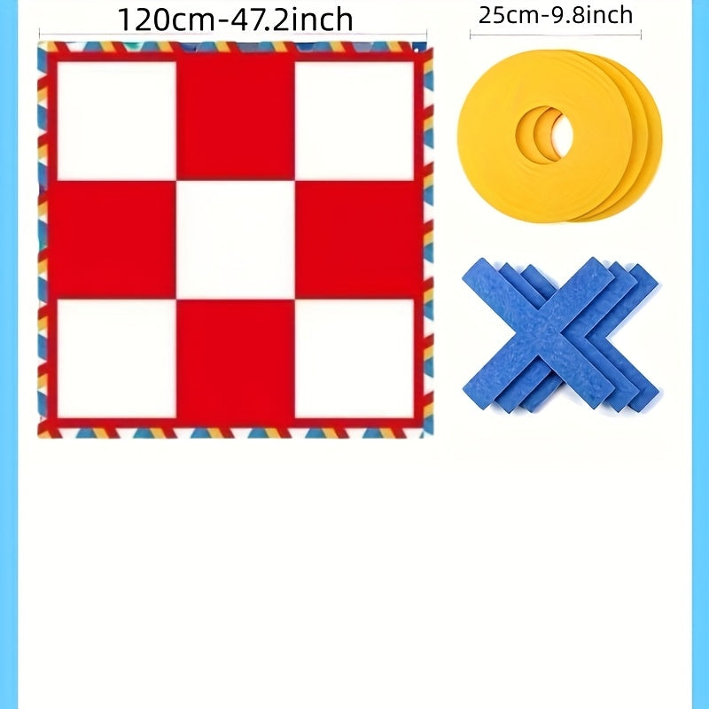 Large Outdoor Chess Board Game Set – Giant Checkerboard with Chess Pieces & Storage Bag, Multiplayer Team Game for Indoor Outdoor Camping, Family Backyard Fun, Holiday Party Game, Red & Blue