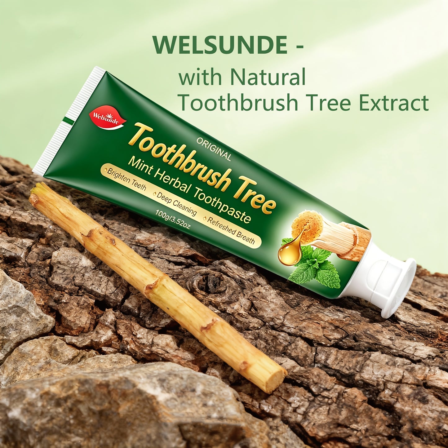 Natural Toothpaste 3-Pack – Herbal Mint Formula for Sensitive Gums & Teeth, Long-Lasting Freshness, Gentle Deep Cleaning Dental Care for Men & Women, Sleek Tube Design with Natural Ingredients