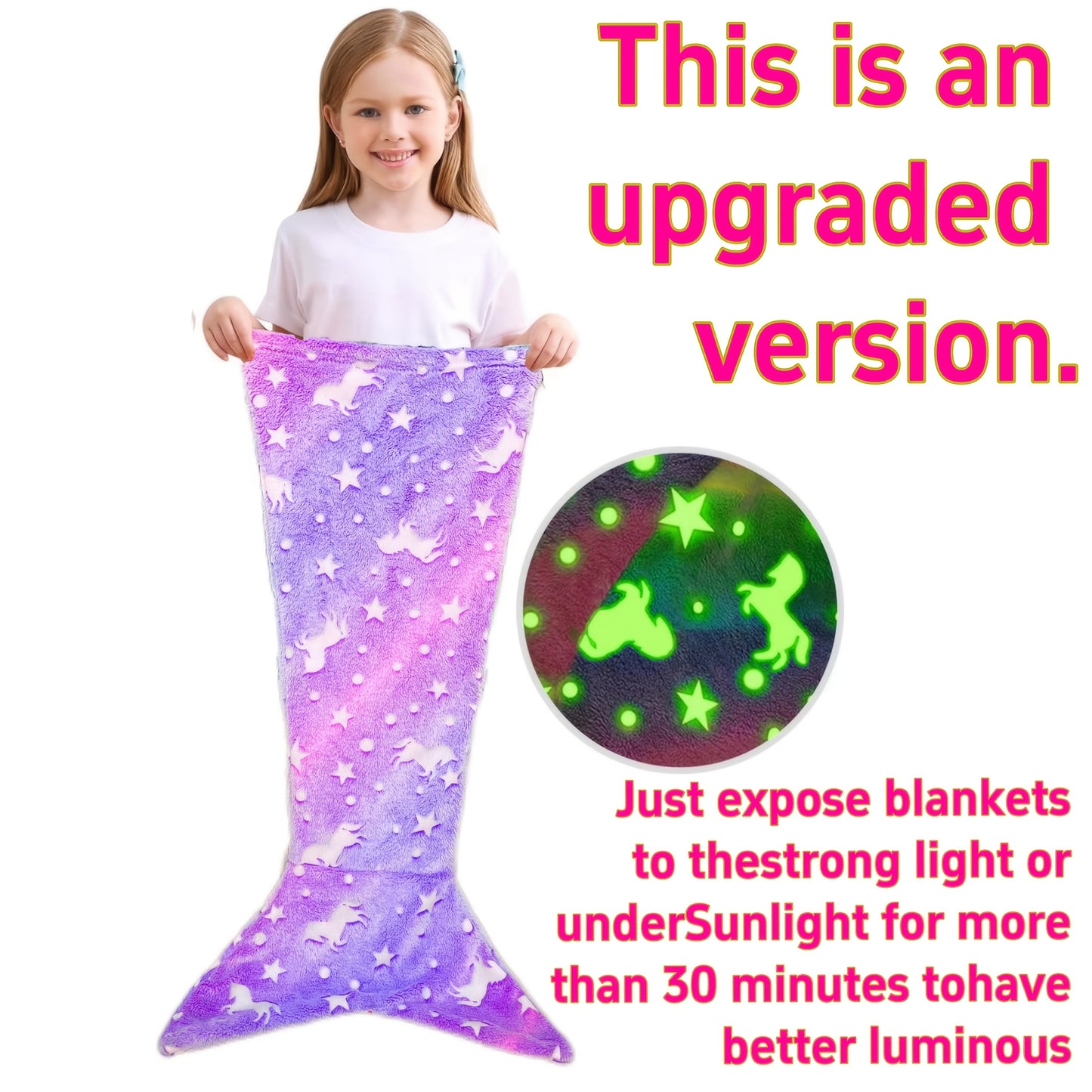 Tail Sleeping Bag & Blanket - Mermaid Tail Bedspread Suitable for, Anti-Kick Quilt, Flannel Bed Cover, Bedding for and (Multicolor///) 200GSM