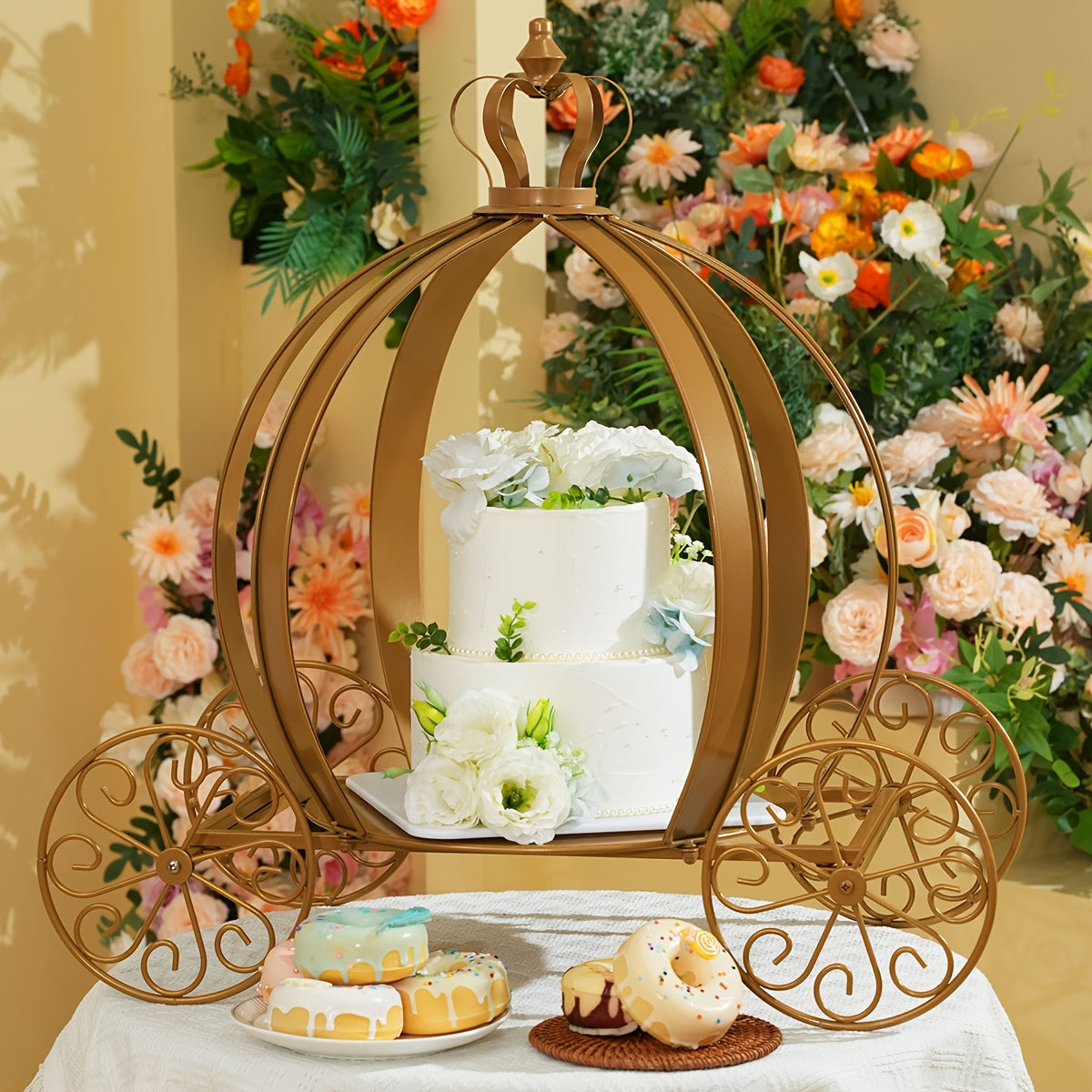 Enormous Pumpkin Carriage Cake Stand, 25 Inches Tall, Beautiful Pumpkin Carriage, Centerpiece, Wedding Decoration, Local Warehouse, Kitchen Accessory, Graduation Season, Wedding