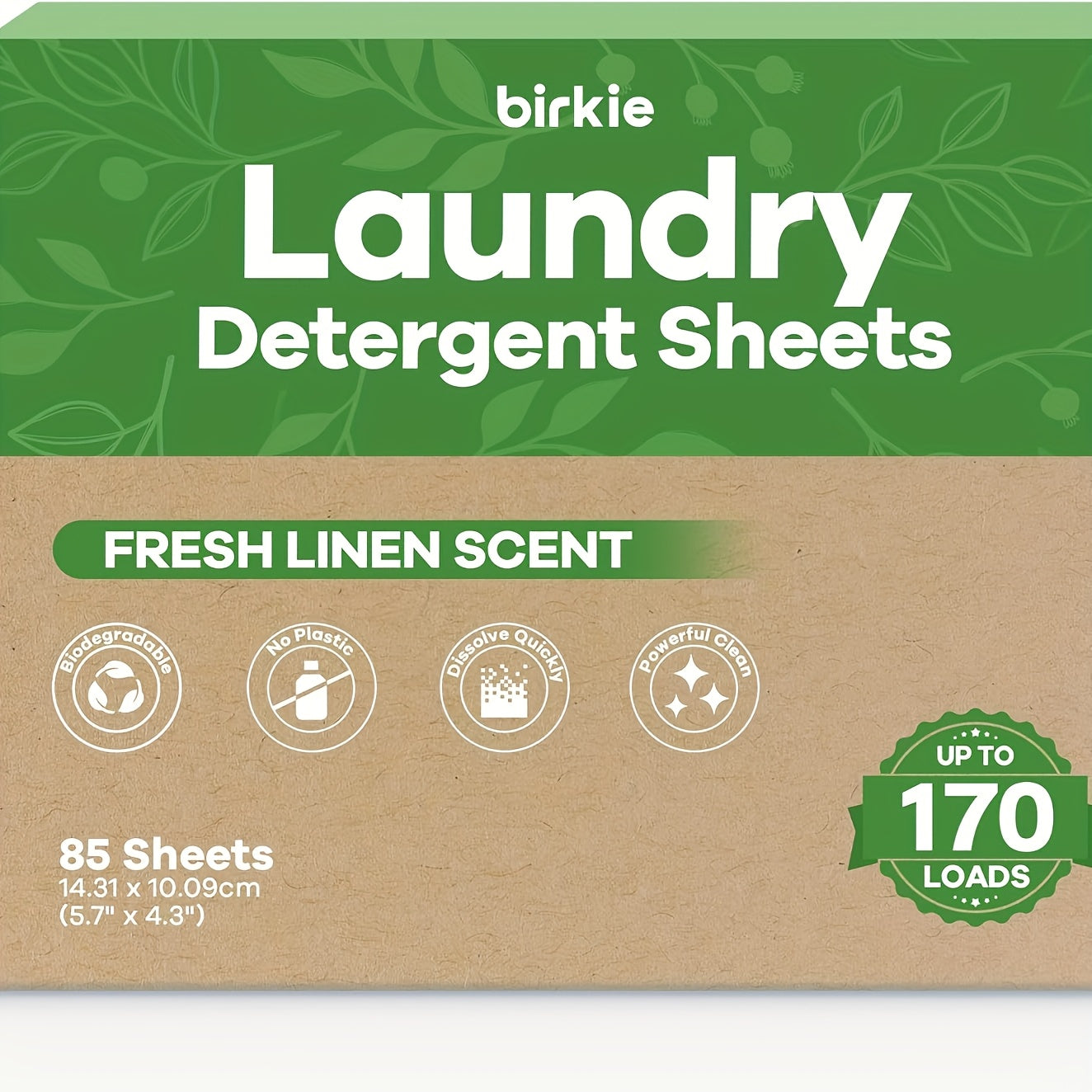 Laundry Detergent Sheets (170 Loads) 85 Sheets, Laundry Sheets Detergent, Liquidless Technology Washer Sheets Detergent, No Plastic Jug Laundry Soap Sheets (Fresh Linen Scent)
