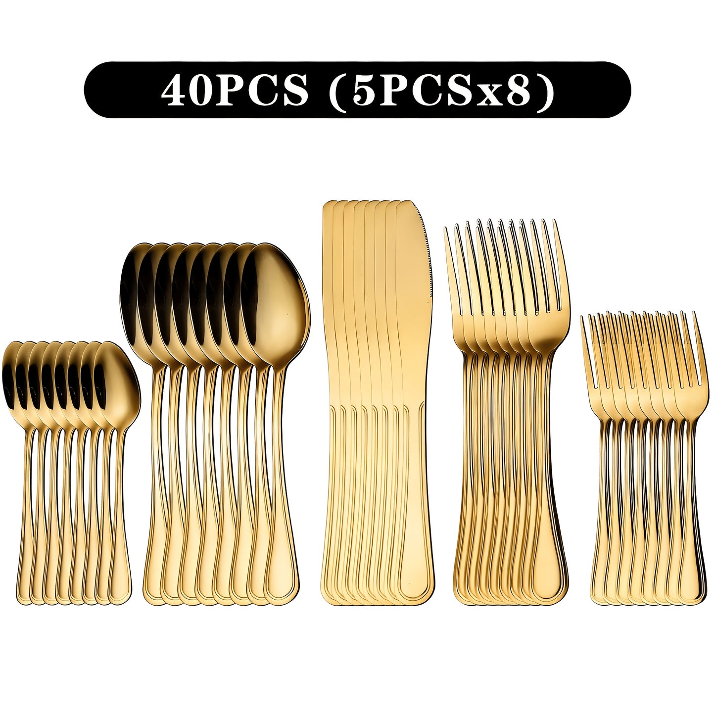 Stainless Steel Flatware Cutlery Set, 20/22/40/60/72pcs For 4/8/12, Silvery/Black, For Home Kitchen Restaurant Hotel, Kitchen Utensils Set, Mirror Polished, Dishwasher Safe, Perfect For Gifts And Weddings.Local Warehouse, Father'S Day Gifts