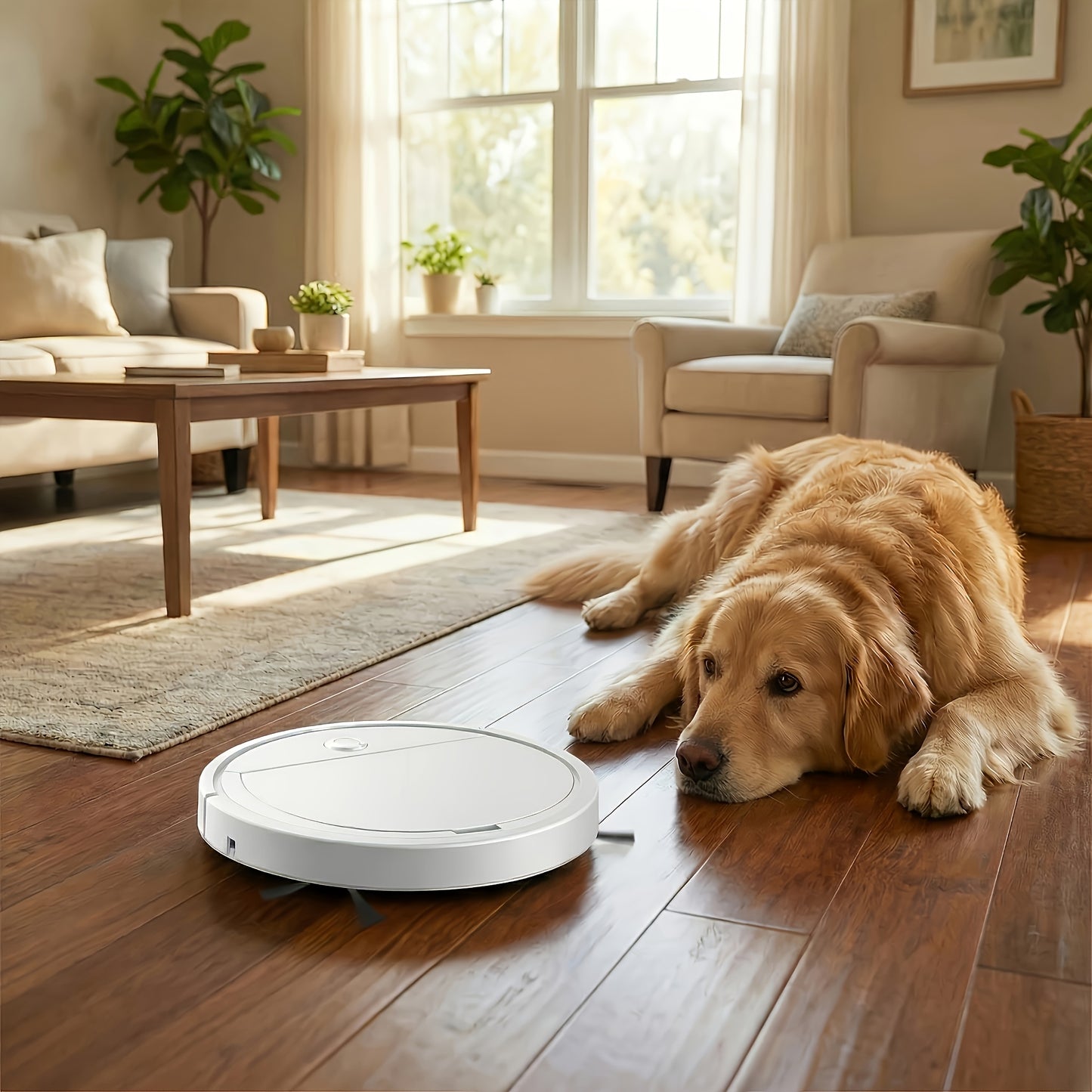 Three-In-One Vacuum Cleaner, Suitable for Floor Cleaning, Pet Hair Cleaning, Paper And Garbage Cleaning, Multi-Functional Robot Vacuum Cleaner, 2000Pa Suction, 150 Minute Life, Powerful Cleaning