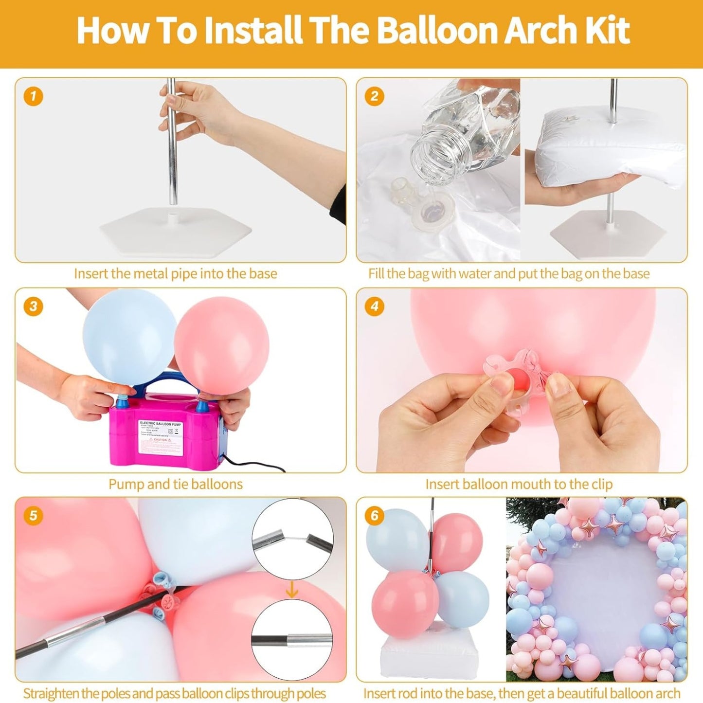 Updated Balloon Arch Kit, Adjustable to 9 Feet Tall And 10 Feet Wide, Featuring a Water-Fillable Base: Ideal for Weddings, Birthday Celebrations, Christmas Events, And Graduation Decorations